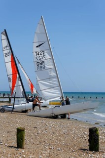 Bognor Regis, West Sussex, UK, June 25. Yachts preparing for launch in Bognor Regis, West Sussex on