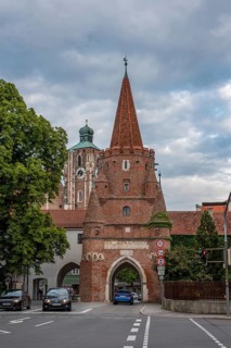 The medieval Kreuztor gate in Ingolstadt, Germany, Europe