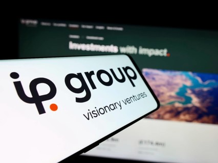 Stuttgart, Germany, 03-23-2024: Smartphone with logo of British intellectual property company IP