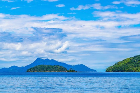 Amazing Mangrove beach and Pouso beach on the big tropical island Ilha Grande in Angra dos Reis Rio