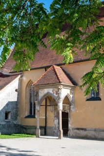 Beautiful medieval courts of Burghausen Castle in Bavaria, Germany, Europe