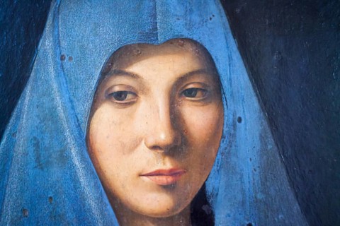 Picture of Annunziata by Antonello da Messina. Palermo, Sicily. Italy