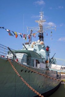 CHATHAM, KENT, UK, AUGUST 9. View of HMS Cavalier in Chatham, Kent, UK on August 09, 2024
