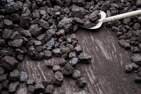 Shovel and coal, lignite storage