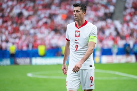 BERLIN, GERMANY - JUNE 21, 2024: Euro 2024 Groupe D match Poland vs Austria 1:3. Robert Lewandowski