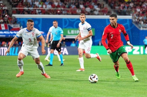 LEIPZIG, GERMANY - JUNE 18, 2024: Euro 2024 Groupe F match Portugal vs Czechia 2:1. In action