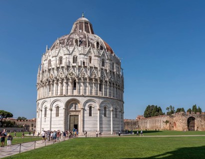 View od the baptistery of the Pisa cathedral, Italy, Europe