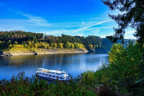 The Oker dam near Altenau in the Harz Mountains in the district of Goslar, Germany, Europe