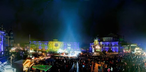 New Year's Eve party on the theatre square