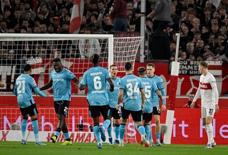 Goal celebration Amine Adli Bayer 04 Leverkusen (21) Victor Boniface Bayer 04 Leverkusen (22)
