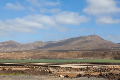 Volcanic landscape near Salinas de Janubio, Lanzarote, Canary Islands, Spain, Europe