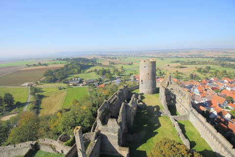 View from Münzenberg Castle, castle complex, Middle Ages, panorama, landscape, Wetterau, Hesse,