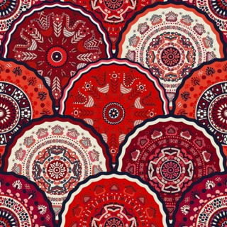 Vector floral decorative art design, seamless pattern for fabric print