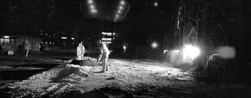 Steel production at the Hoesch AG steelworks in the Westfalenhuette on 4.12.1974 at the blast