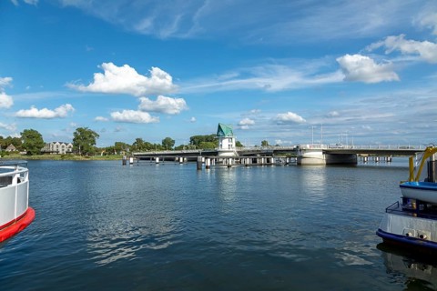 Bascule bridge, Kappeln, Schlei, Schleswig-Holstein, Germany, Europe