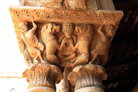 City of Monreale, detail in the cloister of the Cathedral of Santa Maria Nuova, Unesco World