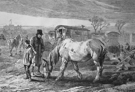 The Old Friend, Old Horse in a Camp of the Travelling People, 1869, France, Historical, digitally