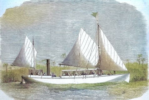 Taugh-a-Ballagh, Expedition Ship to Central Africa, 1869, France, Historic, digitally restored