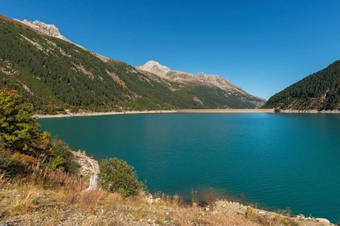 Schlegeis dam, Schlegeis reservoir, Zillertal Alps, Tyrol, Austria, Europe