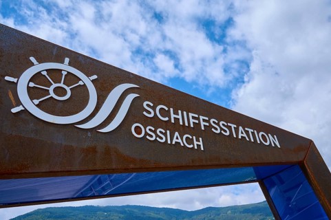 Jetty, Sign, Sky, Ossiach, Lake Ossiach, Carinthia, Austria, Europe
