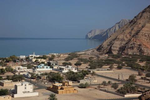 Bukha Bay, in the Omani enclave of Musandam, Oman, Asia