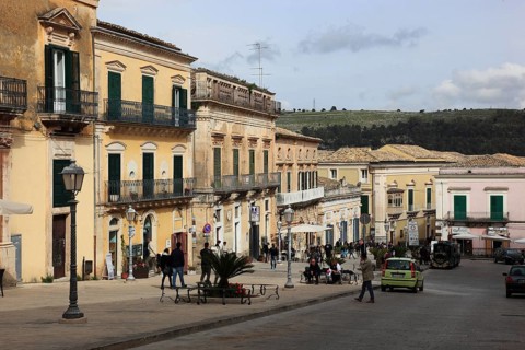 Old town of Ragusa, houses Piazza Duomo in the late Baroque district of Ragusa Ibla, Unesco World