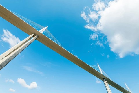 Millau Viaduct bridge, the highest bridge in the World. Aveyron Departement. France
