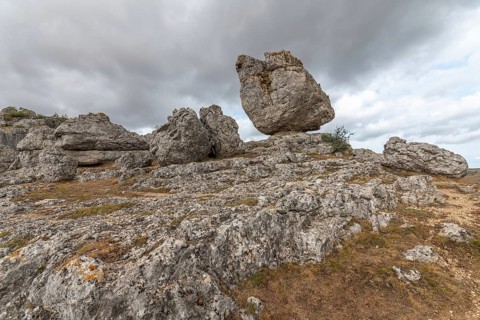 Strangely shaped rocks in the chaos of Nimes le Vieux in the Cevennes National Park. Unesco World
