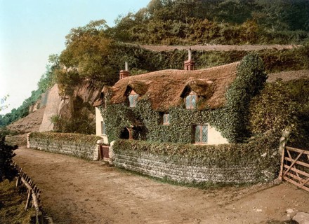Swiss cottage, Old Maid's cottage from 1765, Lee, Devon, ca 1895, England, Historical, digitally