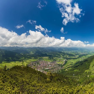 Panorama from Schattenberg, 1692m, on Oberstdorf, Allgäu, Bavaria, Germany, Europe
