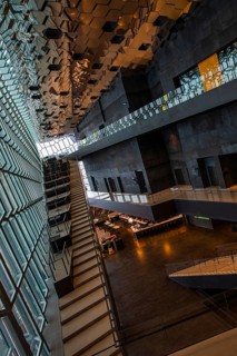 Harpa Concert Hall and Congress Centre, interior view, artistic modern architecture, Reykjavik,