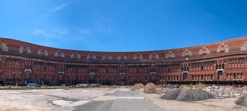 Inner courtyard of the Congress Hall, unfinished National Socialist monumental building on the Nazi