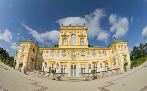 Garden side, Wilanow Castle, Warsaw, Mazovian Voivodeship, Poland, Europe