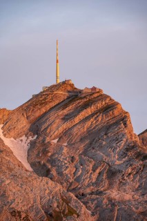 Mountains at sunrise, Säntis, Appenzell Ausserrhoden, Appenzell Alps, Switzerland, Europe
