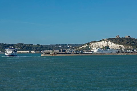 Ferry, harbour, castle, Dover, Kent, England, Great Britain