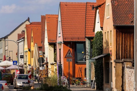 Altkötzschenbroda village green with numerous restaurants and quaint pubs