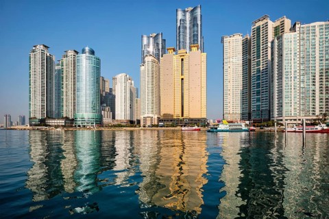 BUSAN, SOUTH KOREA, APRIL 13, 2017: Marine city expensive and prestigious residential area
