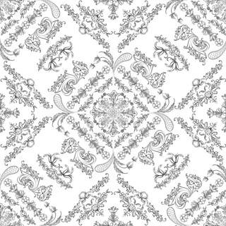 Hand drawn seamless floral pattern on a white background, vector textile template