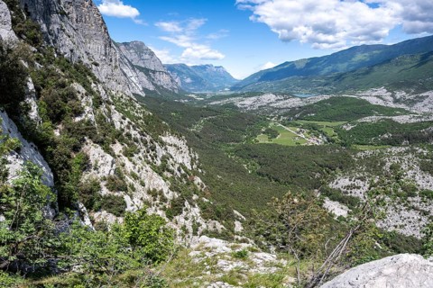 View over the Sarca Valley, Garda Mountains, Arco, Trentino-Alto Adige, Italy, Europe