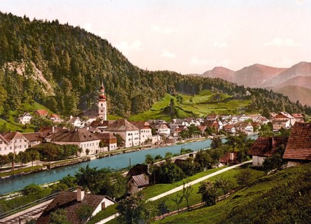 Laufen, near Bad Ischl, Austria, c. 1890, Historic, digitally restored reproduction from a 19th