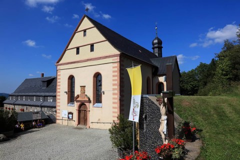 The church of the monastery of Kreuzberg near the city of Bischofsheim, Rhön Mountains,