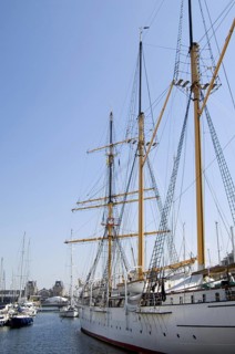 Three-master barquentine Mercator designed by the Antarctic explorer Adrien de Gerlache in the