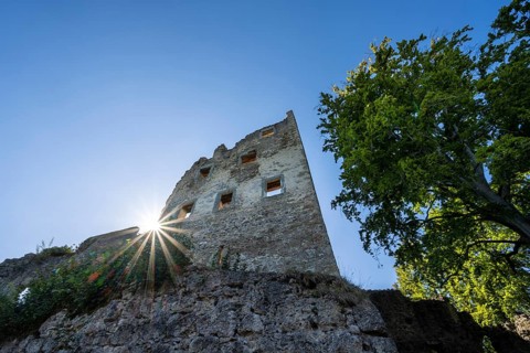The Altbodman castle ruins on the Bodanrück, Bodman-Ludwigshafen, Constance district,