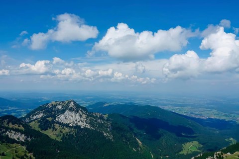 View from the Wendelstein into the surroundings, August, Bavaria, Germany, Europe