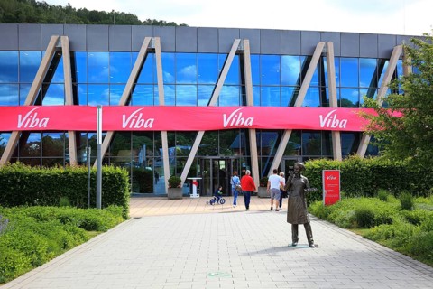 Company building of the Viba company, Viba Nougat-Welt, city of Schmalkalden, district of