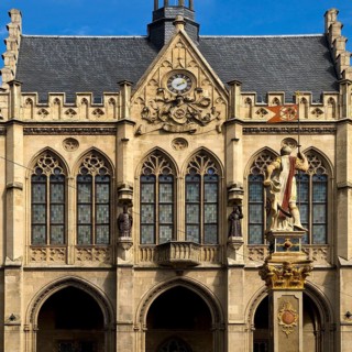 City Hall with Romans at the Fish Market, Erfurt, Thuringia, Germany, Europe