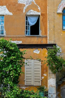 House facade of an old villa at the Roman Baths in Sanssouci Park in Potsdam, Brandenburg, Germany,