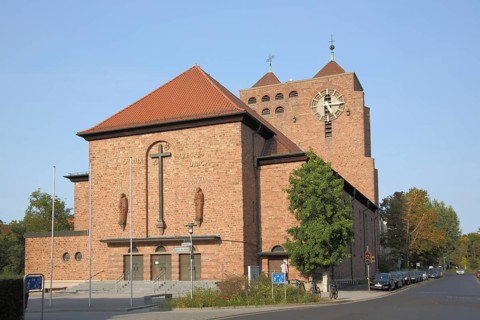 Church of the Sacred Heart built in 1928 in Aschaffenburg, Lower Franconia, Franconia, Spessart,