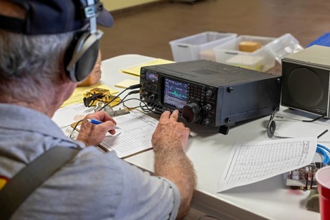 Bosque Farms, New Mexico, Paul Ridley, an amateur radio operator, operates a Morse code station