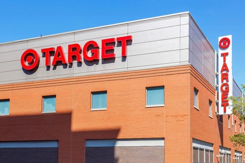 Target logo on a branch of the discount supermarket shop in Chicago, USA, North America